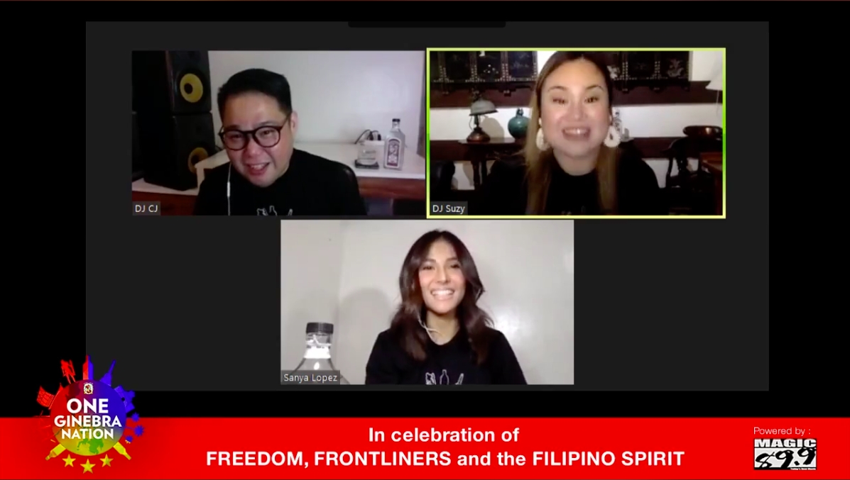 Sanya Lopez with hosts DJs CJ Rivera and Suzy Gamboa of Magic 89.9.