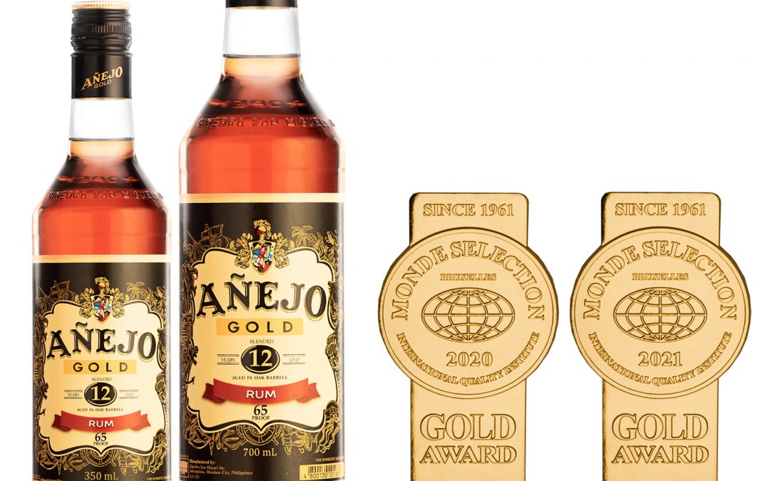 Añejo Gold Rum wins Monde Gold Quality Award anew