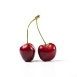 Red and black cherries on white background. High quality photo