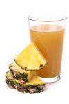 Pineapple juice on a white background